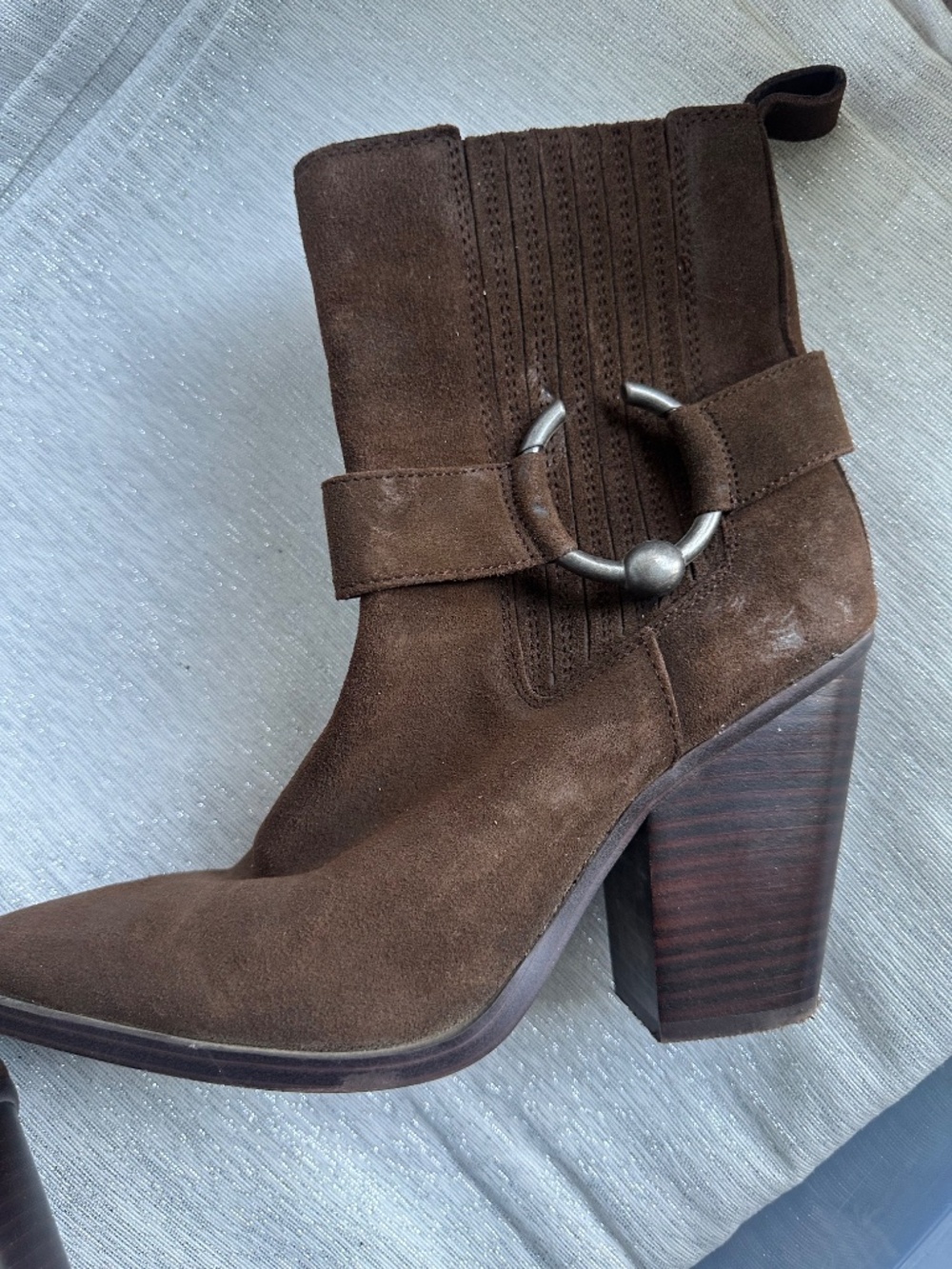 like new steve madden dark brown suede boot 8 - Picture 4 of 7